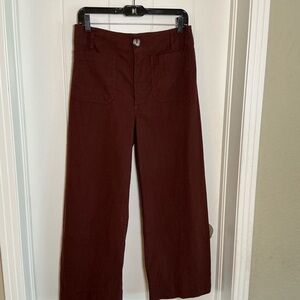 Anthropologie Burgundy Trousers